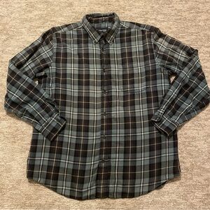 St. John's Bay Flannel Shirt Mens XL Plaid Long Sleeve Button Up 100% Cotton